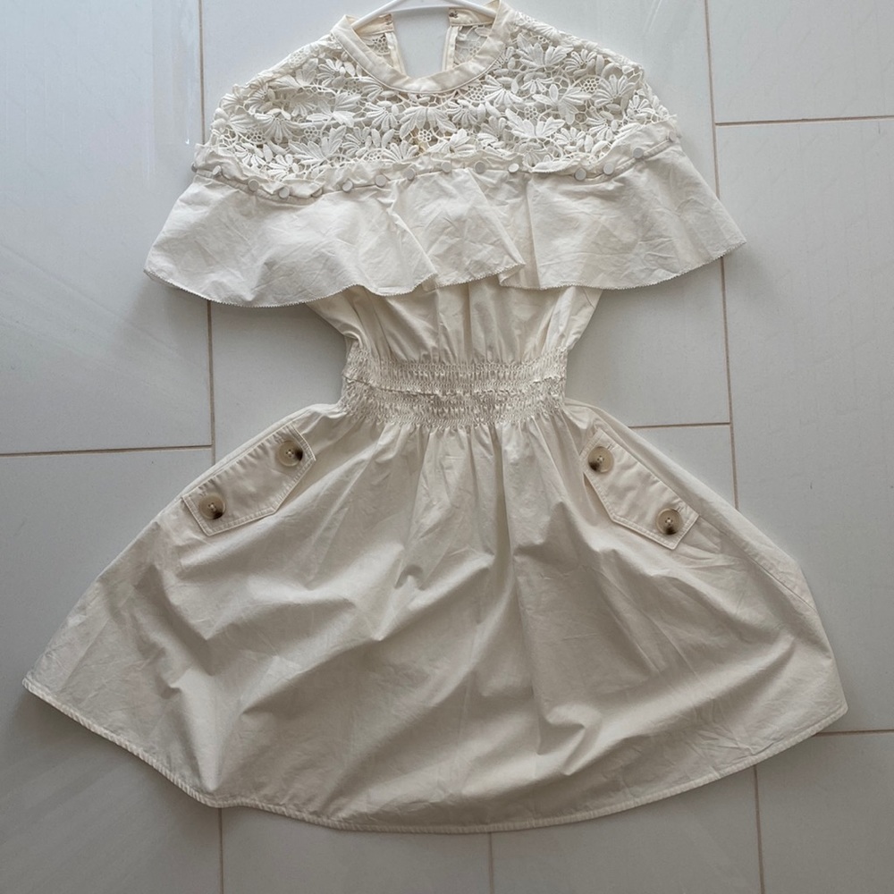 White Self Portrait Mini Dress